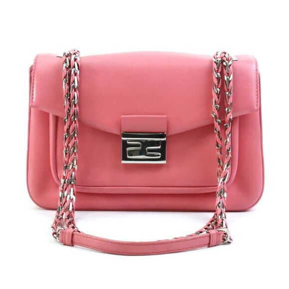 FENDI Pink Leather Shoulder Bag - Picture 1 of 5